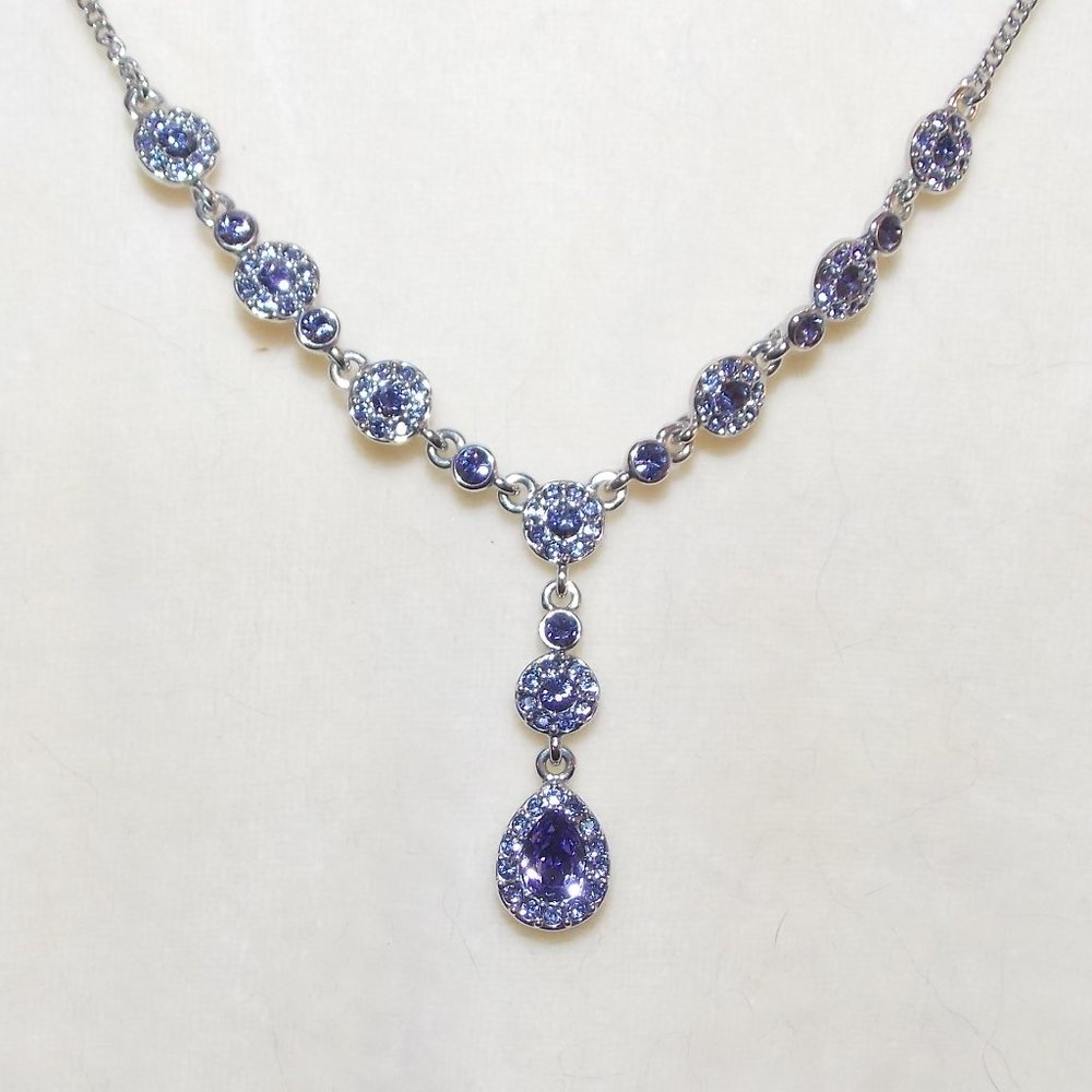 Givenchy Silver and Blue Y-Necklace